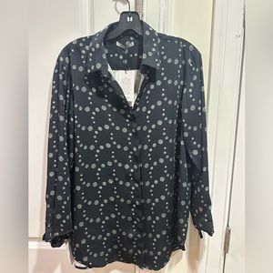 MM.Lafleur Blake Shirt Aurora Print Ink/Ivory M NWT